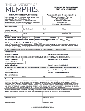  University Affidavit Form 2020-2024