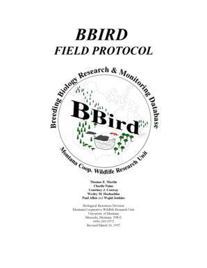 BBird Field Protocol the University of Montana Umt  Form