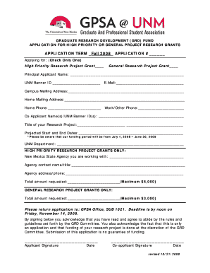 APPLICATION TERM Fall APPLICATION # Unm Form