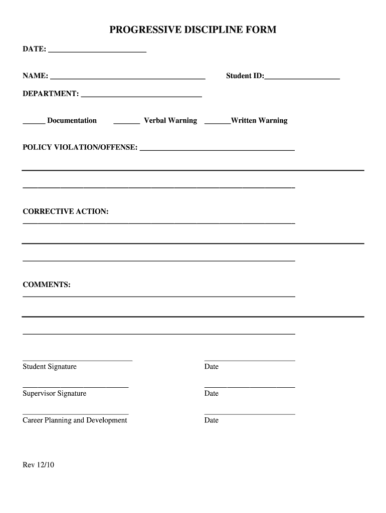 Employee Discipline Form PDF