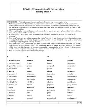 Communication Styles Inventory  Form