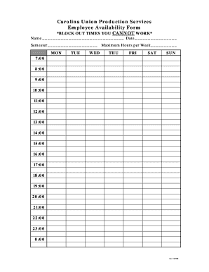 Employee Availability Form