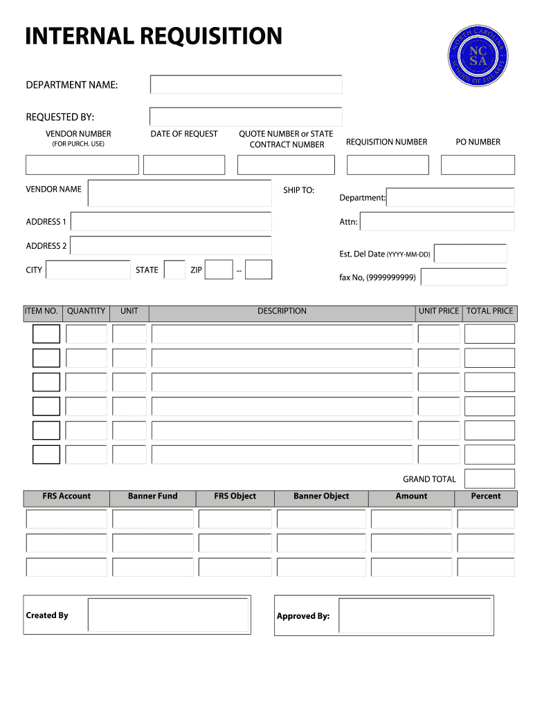 Internal Requisition Form