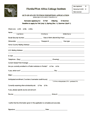  Florida West Africa Linkage Institute Form 2011-2024