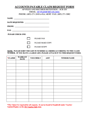 Claim Request  Form