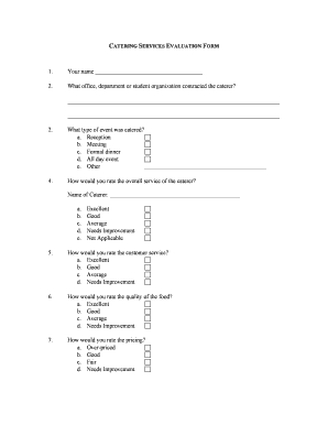 Catering Evaluation Form
