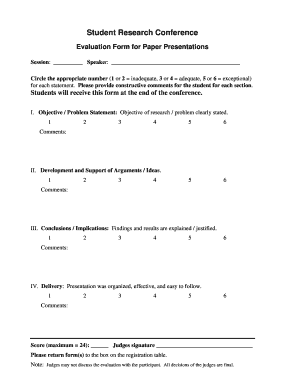 Evaluation Perfoma for Paper Oresentation  Form