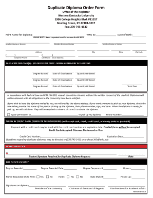 Wku Diploma  Form