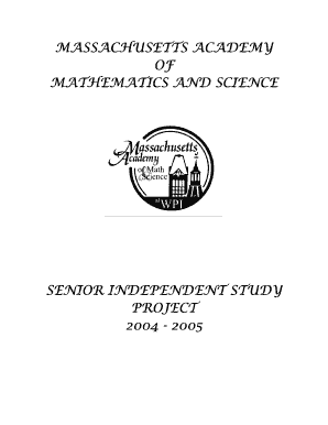 MASSACHUSETTS ACADEMY of MATHEMATICS and SCIENCE Form