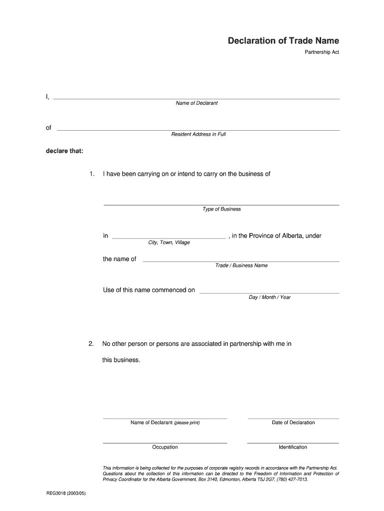  Examples Item 2 the Declaration of Trade Name 2003-2024