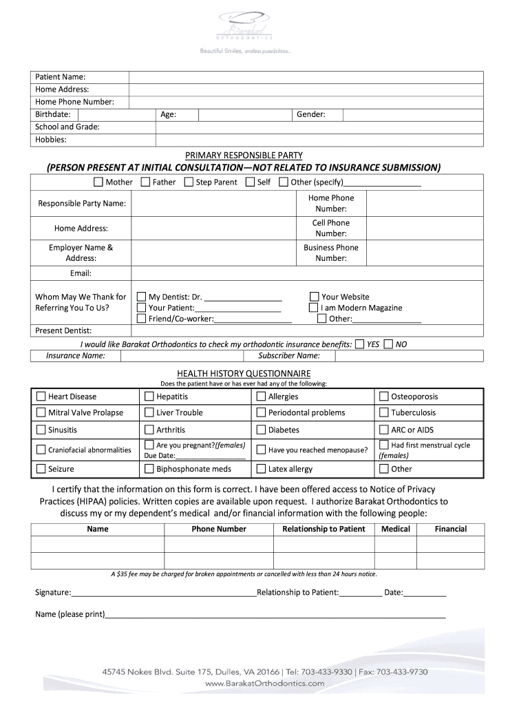 Patient Screening Form