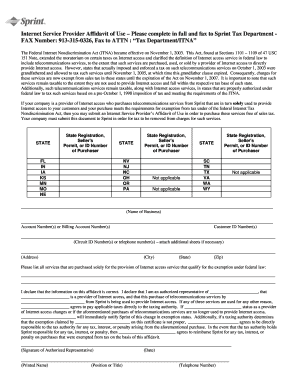 Sprint Insurance Claim  Form