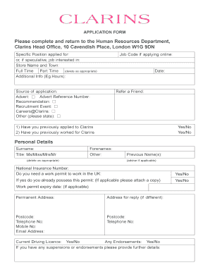 Clarins Careers Uk  Form