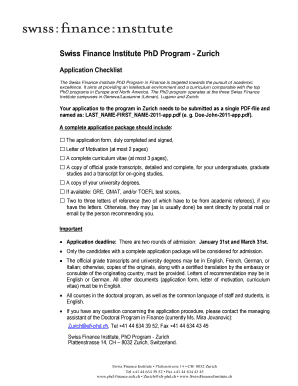 Swiss Finance Institute Phd  Form