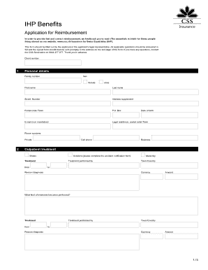 Ihp Claim Form