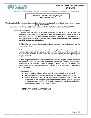 Informed Consent Form Layout