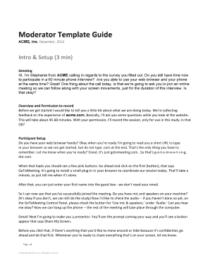 Moderator Guide Template  Form