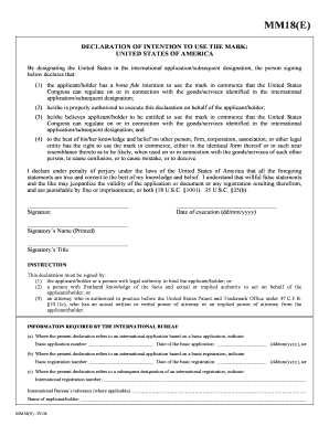 Declaration Mm18e Form