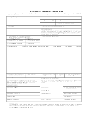 MULTIMODAL DANGEROUS GOODS FORM Fortune Italy Fortuneitaly