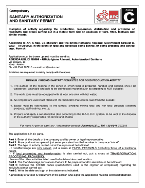 Sanitary Authorization  Form