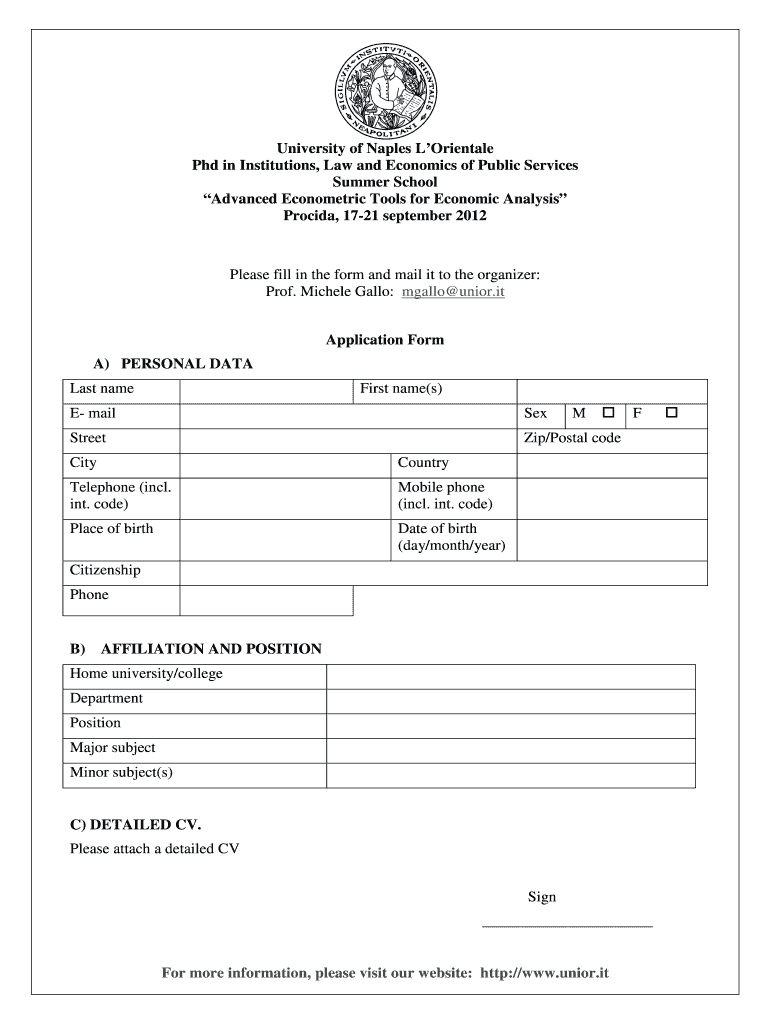  University of Naples Lorientale Phd School in Law Institution and Economics of Public Services Form 2012-2024