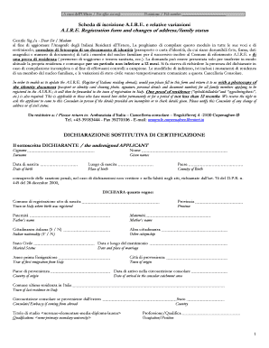 A I R E Registration Form and Changes of Addressfamily Status