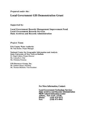 Local Government Gis Demonstration Grant Form