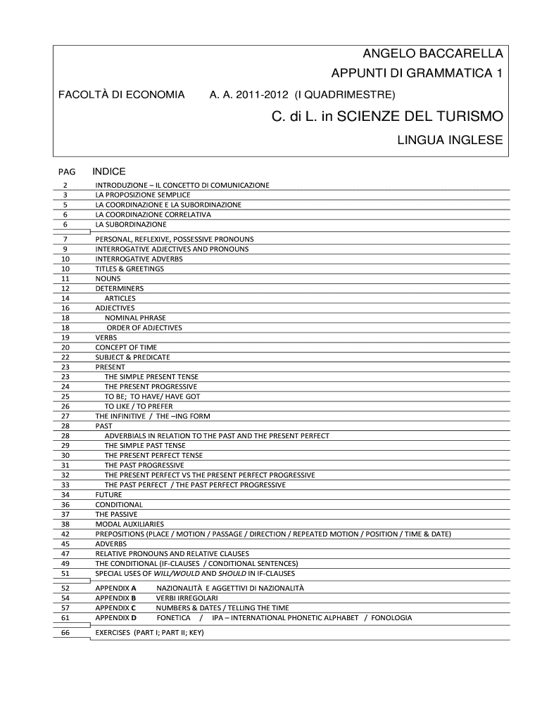 Appunti Grammatica Inglese  Form