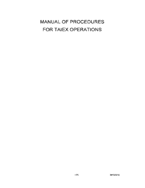 Taiex Manual of Procedures Form