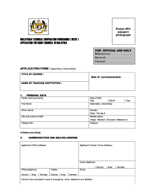 Mtcp Application Form