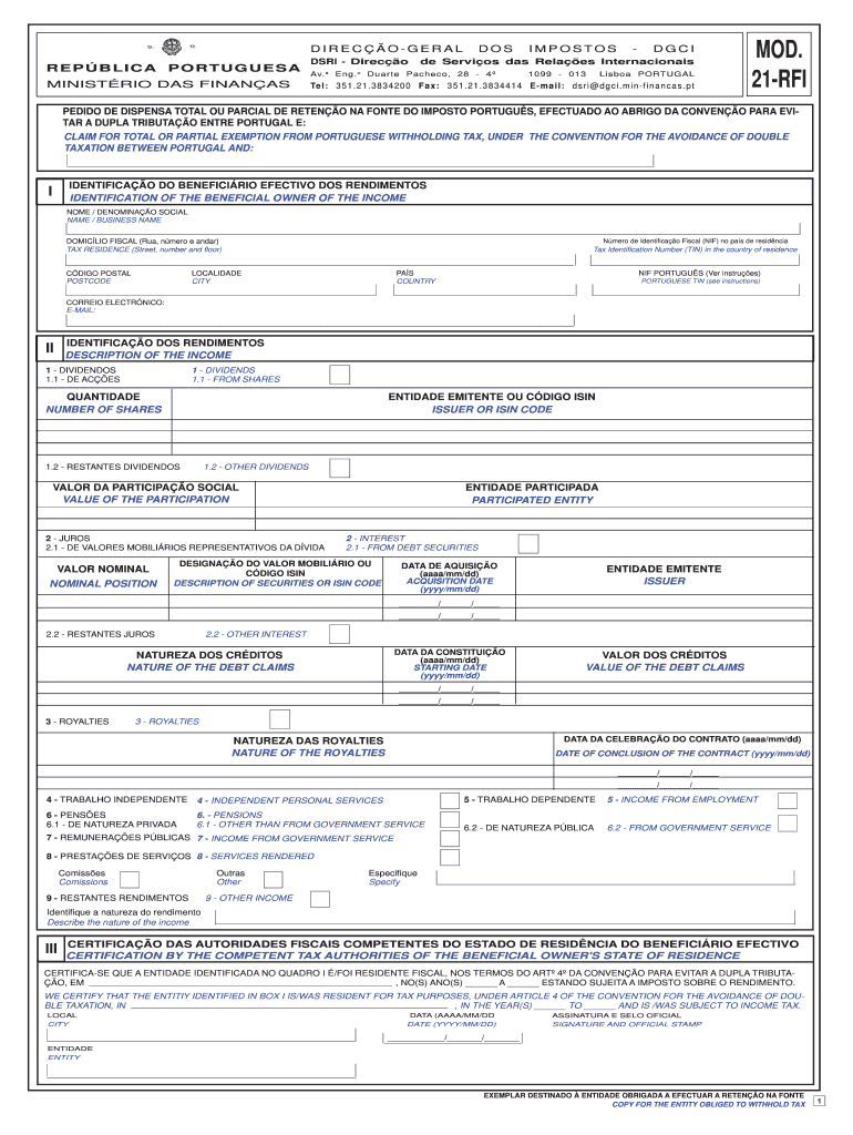 Mod 21 Rfi  Form