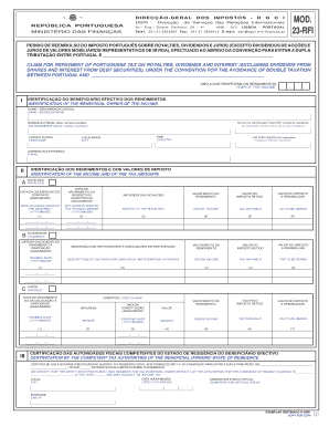 DIREC O GERAL DSRI Direc O DOS IMPOSTOS D G C I De Servi Os Das Rela Es Internacionais REP BLICA PORTUGUESA Av  Form