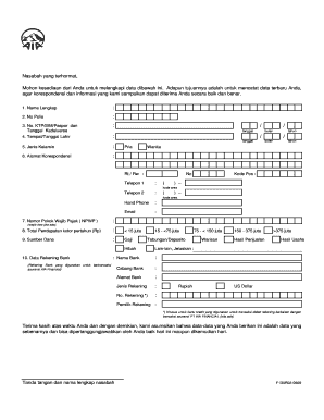 Pengkinian Data Bca  Form