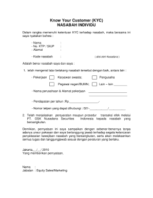 Contoh Kyc  Form