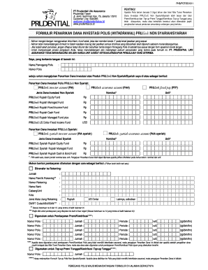 Cara Mengisi Formulir Penarikan Dana Prudential