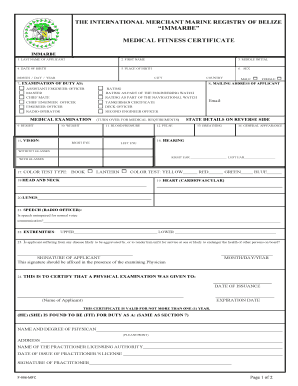 Medical Fitness Certificate QMS  Form