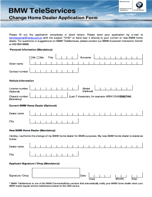 Bmw Job Application Form
