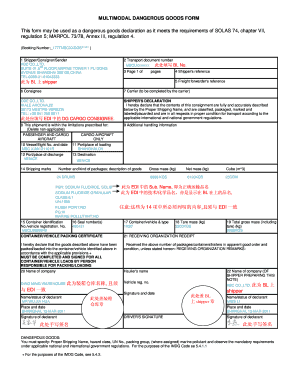 Multimodal Transport Document PDF  Form