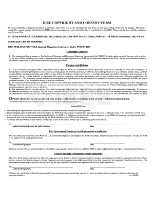 Ieee Copyright and Consent Form