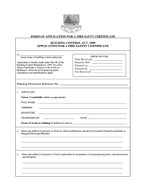 Fire Safety Form