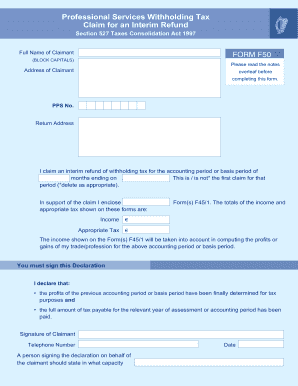 What is Pps No on Pswt Claim Form F50