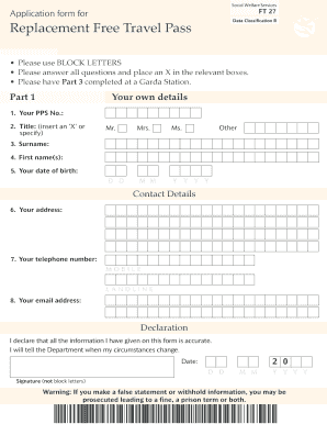 travel pass online application form