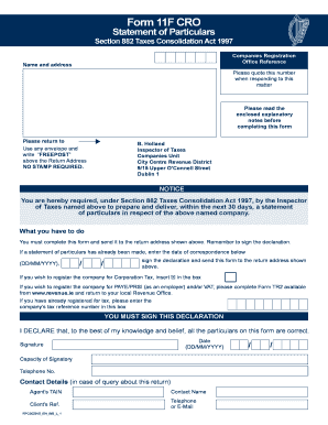 Form 11f Cro