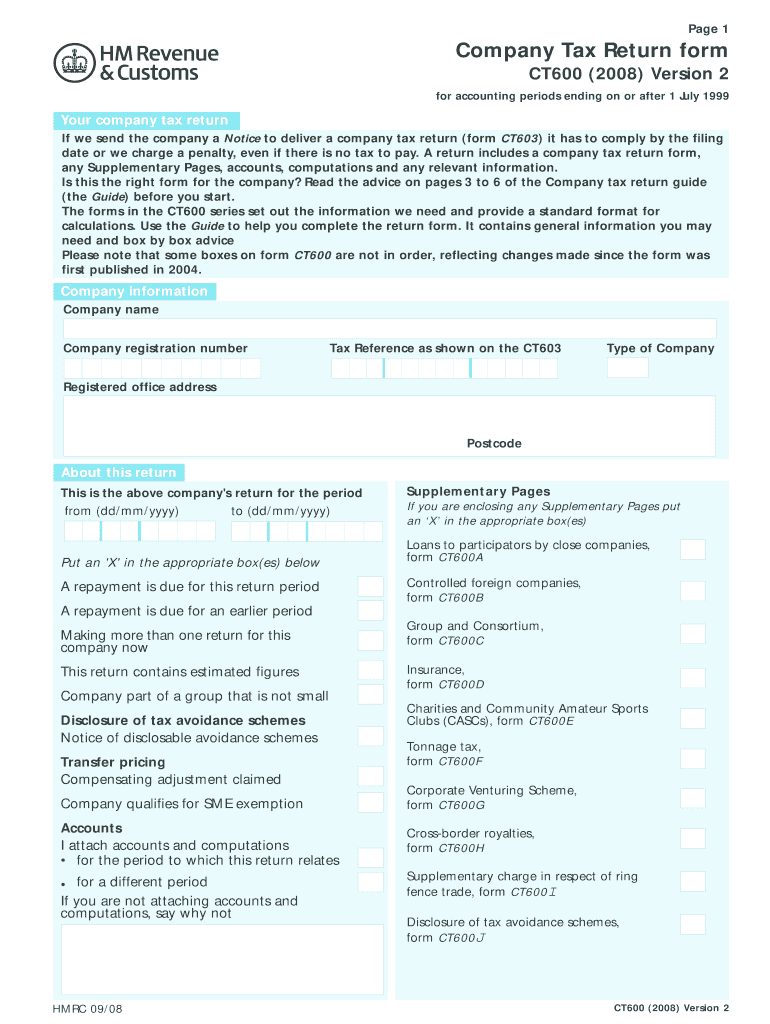  Ct600 Form Writable Version 2008