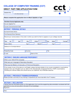 Computer Training Form