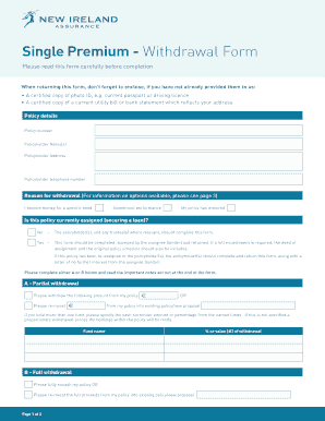 Bank of Ireland Life Encashment Form