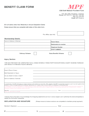 Esb Medical Provident Fund Claim Forms