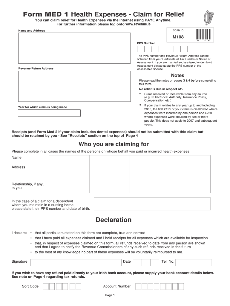 Med 1 Form Online