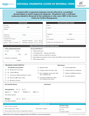 National Pigmented Lesion Referral Form