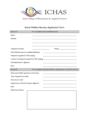 Welfare Application Form